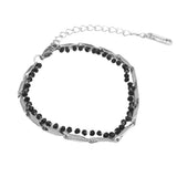 Men's ブレスレットブラックビーズサージカルスチール_CLEF ゲートシグナル