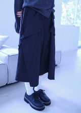 Maroon button bermuda pt (3color)