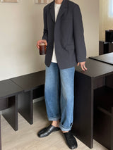 ストレートフィットロングワイドジーンズ