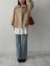 Verdi Flap Overfit Suede Blouson