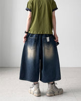 Enta Double Knee Bermuda Denim