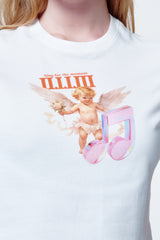 クロップTシャツ エンジェルウィズダブルノート
