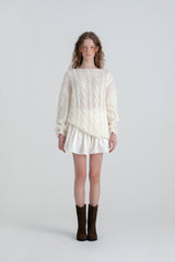 Cinnamon cable knit_ivory