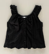 Dabin Lace Shirring Button Sleeveless Blouse 2 Colors