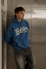 Crack Printed Logo Hood - Blue