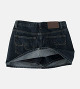 Embroidered Western Raw Denim Skirt