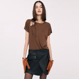 Cat Wrap Mini Leather Skirt