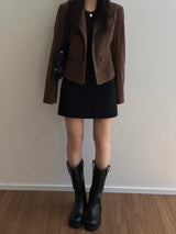 Rust Low-Rise Mini Skirt (2 colors)