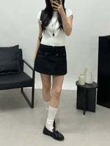 Shannon Cap Sleeveless Ribbed Short Sleeve Knit T-shirt