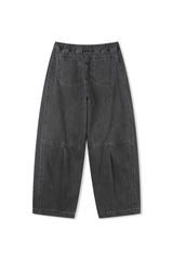 染色ウォッシュ加工パネルパンツ
