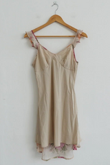 VINTAGE ROSE RUFFLE-STRAP MINI DRESS