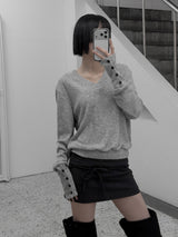 Zven Button V-Neck Knit