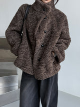 High neck boucle half coat(4color) 