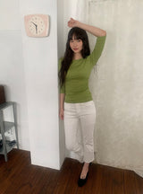 Canby Side Slit Ankle Length Capri Pants