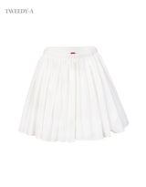 Lacey cotton shirring wrap mini skirt white
