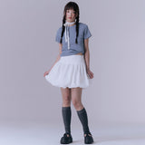 Flower-filled balloon skirt (WHITE)