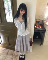 Nichu Flower Pattern Cardigan