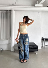 SUN DAMAGE WIDE PANTS (S-L)