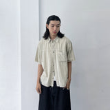 Crumpled Texture Line-Detail Pants