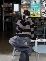 Twisted Stripe Round Knitwear (4color)