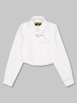 クロップダブルカラーシャツ (White)