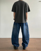 Solar embroidered denim pants