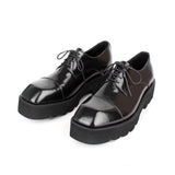 DAVID STONE SQUARE TOE LACE-UP DERBY SHOES