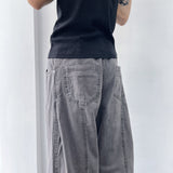 Washed Multi-Button Wide Pants