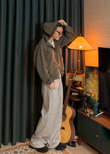 Soft Waffle Hooded Zip-Up  3COLOR