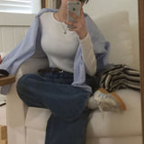 [Bellidmade/5color]リナ ラウンドネック リブ ロングスリーブ Tシャツ