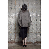 HAIRY BELTED CAPE COAT