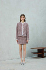 CHERISH TWEED SKIRT PANTS / RED