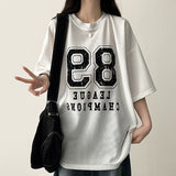 89 Number ボックスフィットニット半袖Tシャツ