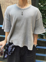  Avin Crop Waffle Short Sleeve T-Shirt 4C