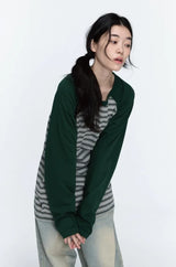 26FW★ Stripe Raglan Long Sleeve