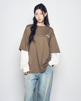 25FW DOUBLE LAYER ADLV LONG SLEEVE T-SHIRT COCOA