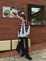 [wool21%] sway multi-stripe cardigan