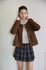 FRILL POCKET SUEDE JACKET (2 COLORS)
