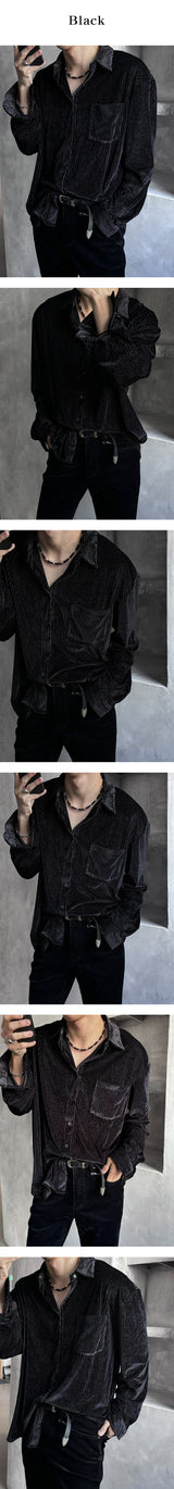 [F/W] Velvet stripe shirts(2color)