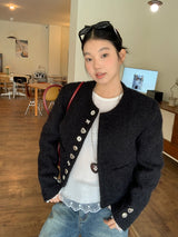 Unique Burton Round Quilting Tweed Jacket