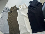 wool Angora sleeveless turtleneck T-shirt