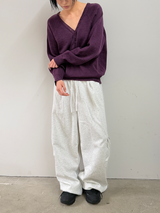 Button deep v neck knit(5color)