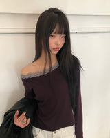 エヌレースリップネックロングスリーブTシャツ