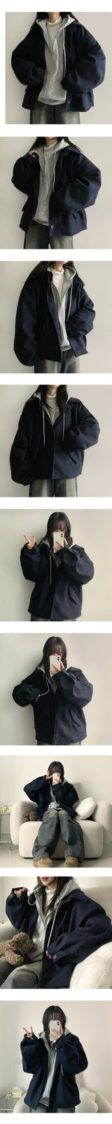 [Short and long 2 versions *Special gift!] Fluff Hooded Zip-Up Jk