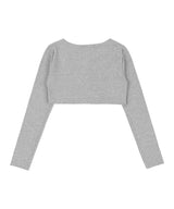 [NF] SLOPE BOLERO CARDIGAN (MELANGE GRAY)_F24QB271