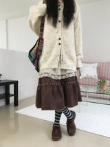eyelet midi skirt
