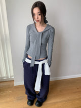 Shoulder Strap Soft Long Sleeve Tee