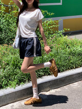 [MADE] Rollton Nylon Lace Banded Waist Short Pants