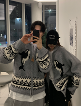 ローガンカウハイドドルフィンツーウェイニットジップアップ
