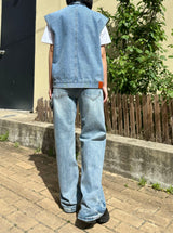 デニムストラップワイドパンツ code 18105